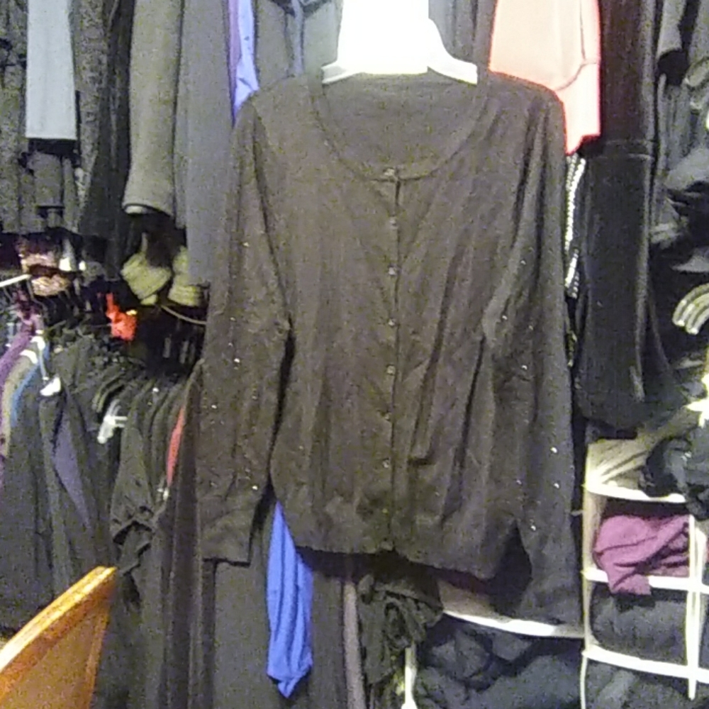Black cardigan with Sparkle sleeves size XL